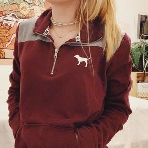 Maroon PINK Quarter Zip